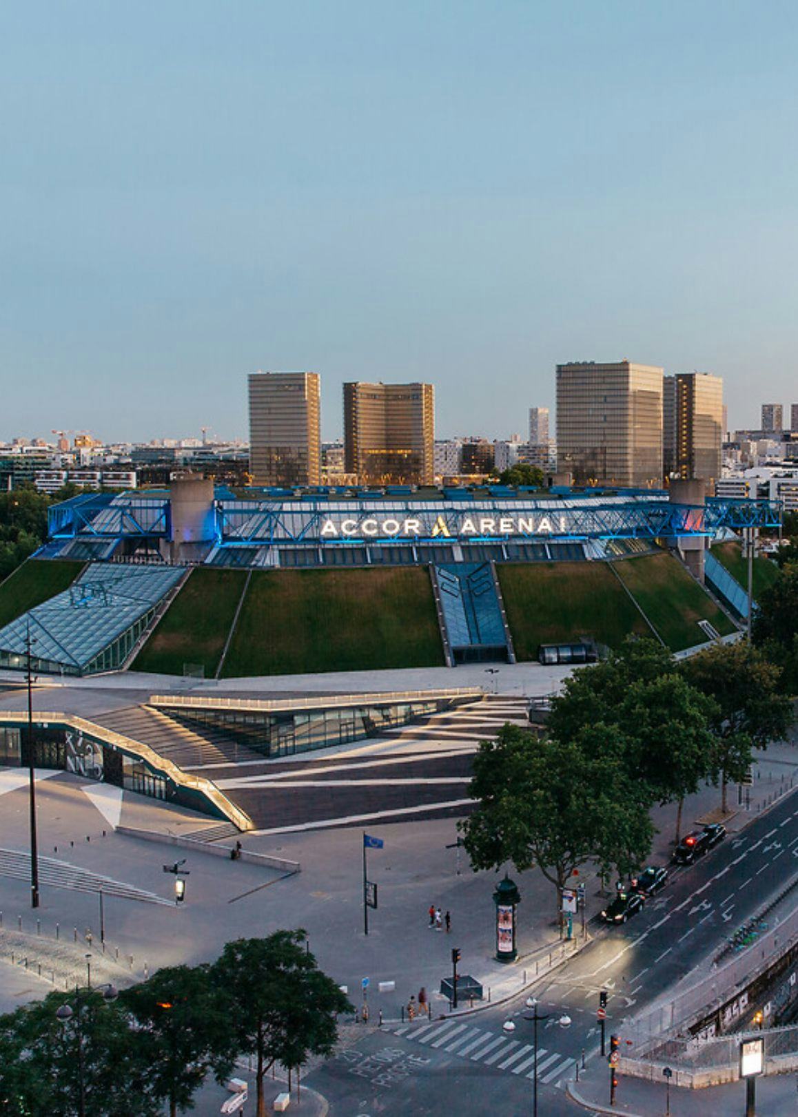 Exterior photo of Accor Arena in Paris, France